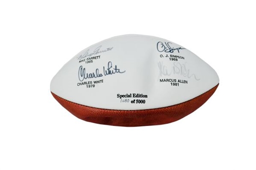 USC Heisman Trophy Winners Signed Commemorative Football (4 Signatures including Simpson and Allen)